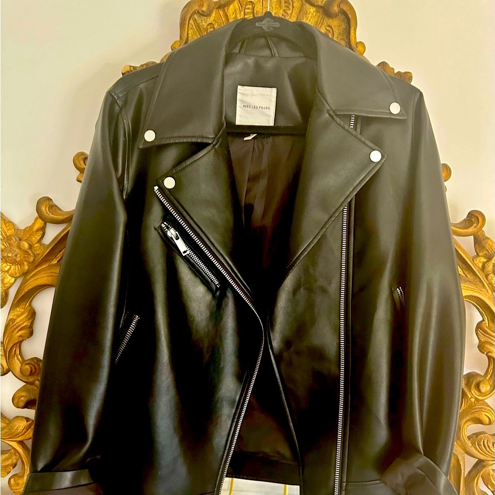 Avec Les Filles Faux Leather Jacket